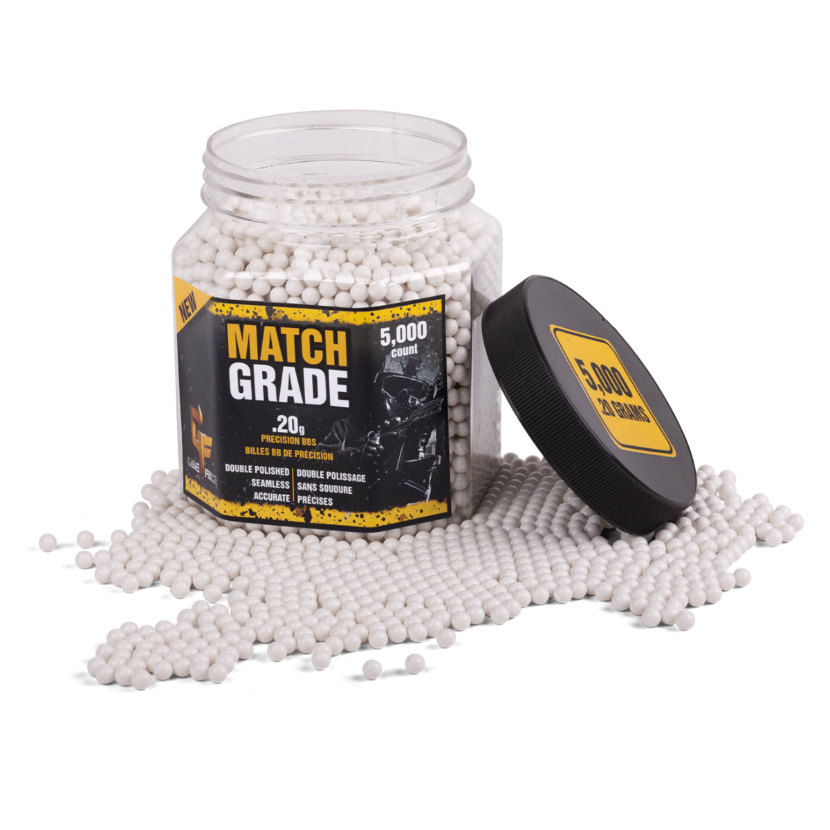 Munición Airsoft Match Grade Game Face Cal. 6 mm con 5000 unidades