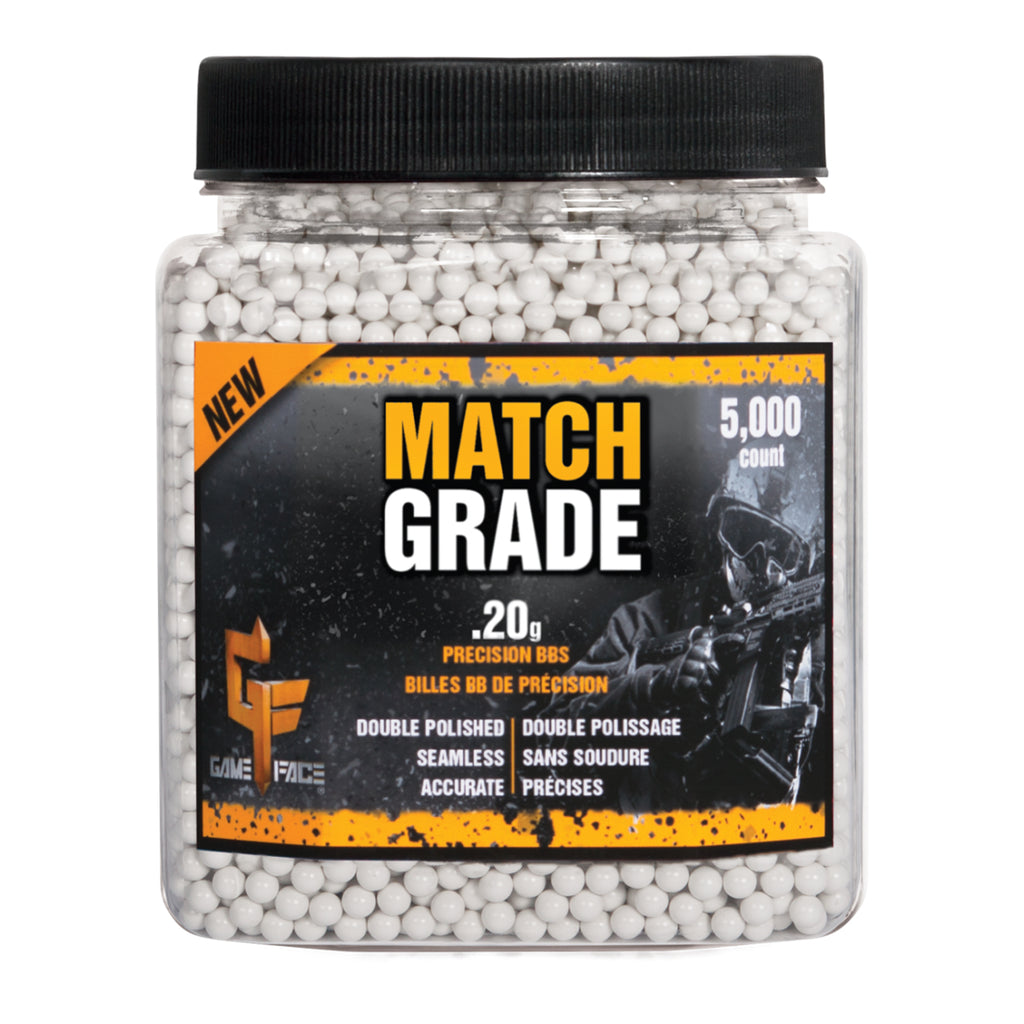 Munición Airsoft Match Grade Game Face Cal. 6 mm con 5000 unidades