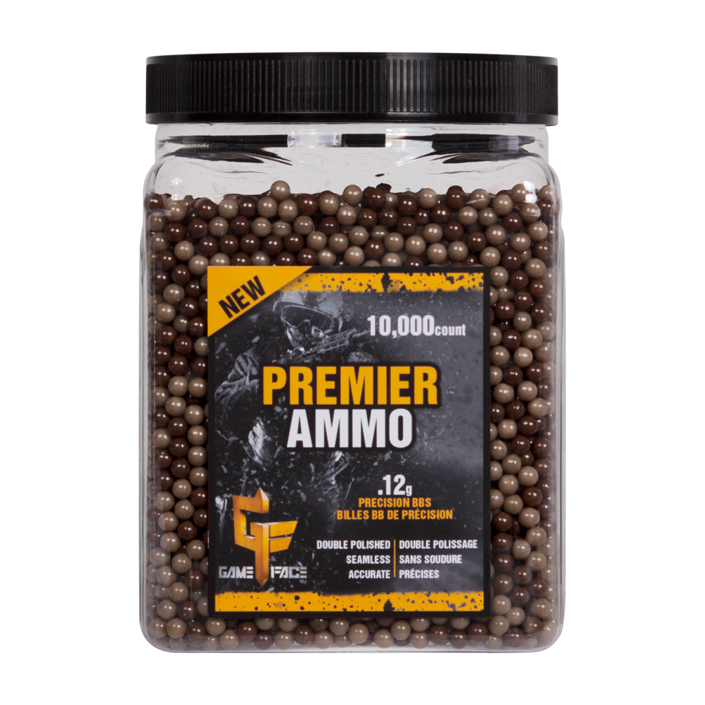 Munición Airsoft Premier Game Face  Cal. 6 mm con 10,000 Balines