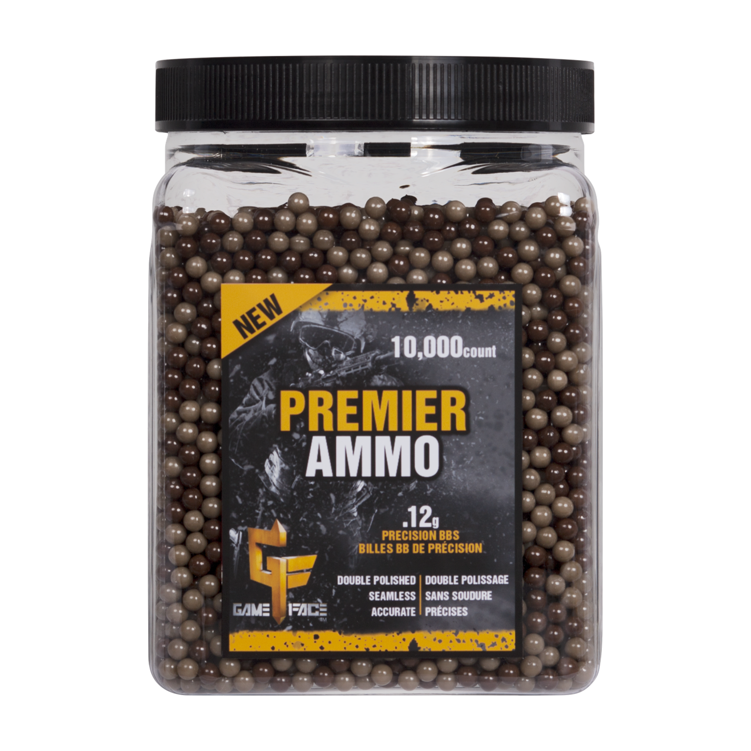 Munición Airsoft Premier Game Face  Cal. 6 mm con 10,000 Balines