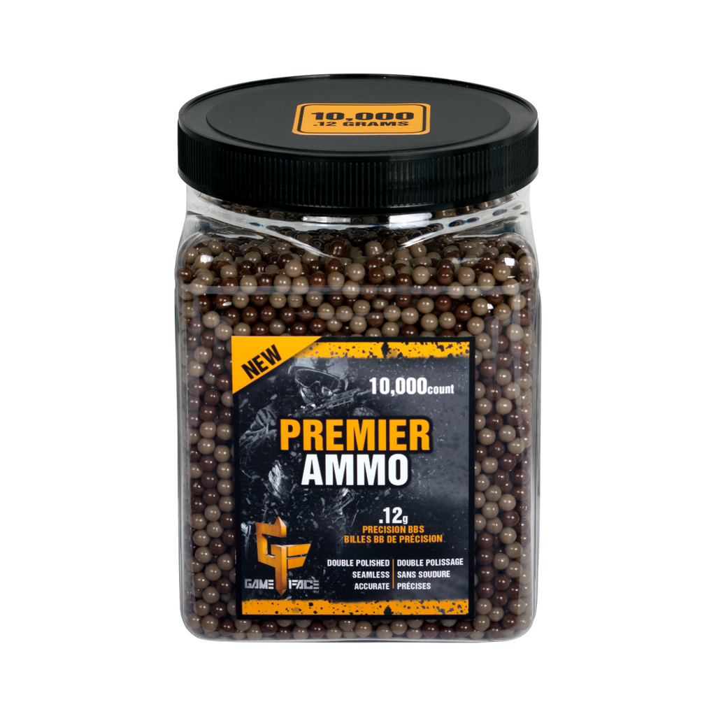 Munición Airsoft Premier Game Face  Cal. 6 mm con 10,000 Balines