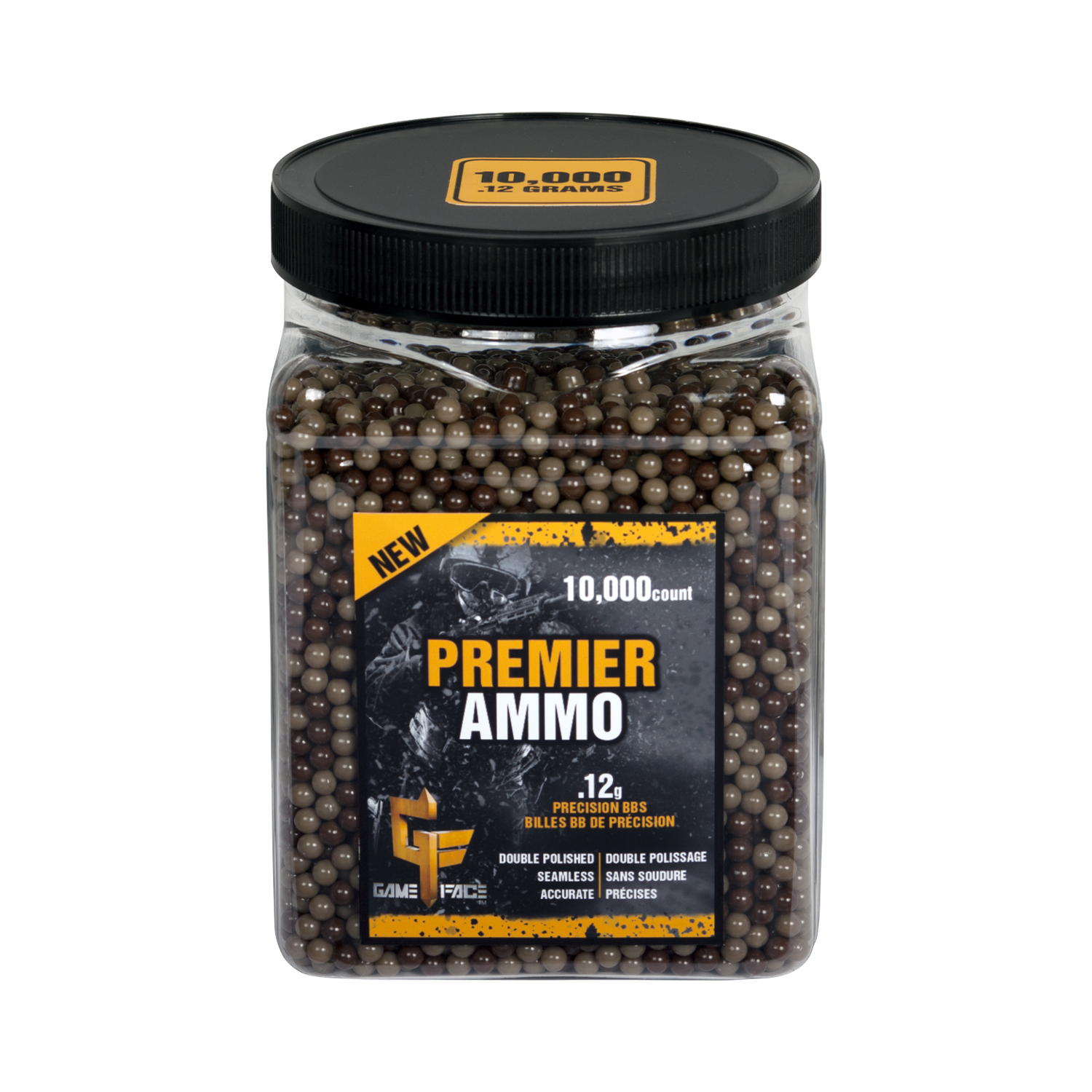 Munición Airsoft Premier Game Face  Cal. 6 mm con 10,000 Balines
